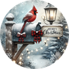 Cardinals Merry Christmas Mailbox Peel & Place - 4 different images/12 images per sheet