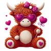 Highland Cows Yarn Valentine Peel & Place - 4 Different Images - ONLY AVAILABLE ONLINE