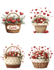 Basket full of Valentines Peel & Place - 4 Different Images - ONLY AVAILABLE ONLINE
