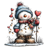 Valentine Snowmen Peel & Place - 4 Different Images - ONLY AVAILABLE ONLINE
