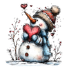 Valentine Snowmen Peel & Place - 4 Different Images - ONLY AVAILABLE ONLINE