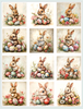 Vintage Easter Bunnies 12 Images per sheet- ONLINE ONLY