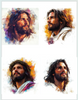 Jesus Face in Color 4 images- ONLINE ONLY