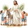 Jesus Palm Sunday Peel & Place 4 different images- ONLINE ONLY