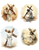 Jesus with Cross 4 different images- ONLINE ONLY