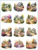 Floral Garden 12 images per sheet square - ONLINE ONLY