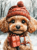 Christmas Poodle Peel & Place
