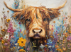 Highland Cow Oil Painting Peel & Place