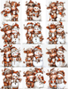 HIghland Cow & Snowman 12 Square Peel & Place