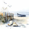 Beach Seashells Boat Fence 4 different images Peel & Place ONLY AVAILABLE ONLINE