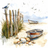 Beach Seashells Boat Fence 4 different images Peel & Place ONLY AVAILABLE ONLINE