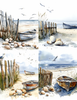 Beach Seashells Boat Fence 4 different images Peel & Place ONLY AVAILABLE ONLINE