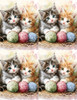 2 Cute Kittens with Yarn Peel & Place