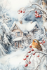 Wintery Scenery with Birds Peel & Place