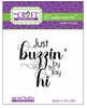 Just Buzzin" By to say Hi Creative Imprints rubber stamp