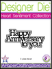 Heart Sentiments Collection "Happy Anniversary to you" 2-pc (word & shadow) set