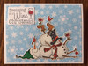 Sippin Snowmen rubber stamp w/matching die