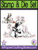 Sippin Snowmen rubber stamp w/matching die