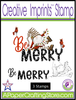 Gnome with lights Be Merry Creative Imprints rubber stamp