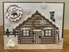 Winter Snowy Cabin" Creative Imprints 2-piece rubber stamp