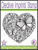 Butterfly Heart Creative Imprints rubber stamp