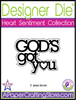 Heart Sentiments Collection "God's got you"  2-pc (word & shadow) set