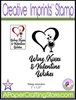 Wine, Kisses & Valentine Wishes Creative Imprints rubber stamp