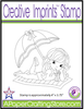 Little Lena on a Beach Mat  Creative Imprints rubber stamp
