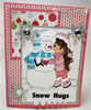 Little Lena Hugging Snowman Creative Imprints rubber stamp
