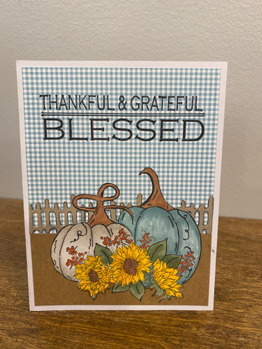 Thankful + Grateful = Blessed - Creative Imprints rubber stamp 2-piece set