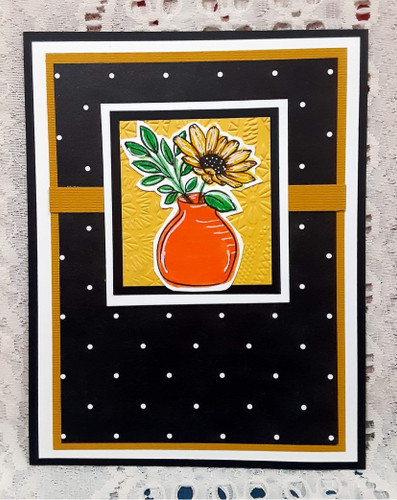 Sunflower & Daisy Collection - Creative Imprints rubber stamp 8-piece set