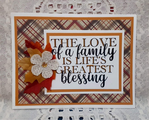 The Love of a Family is LIfe's Greatest Blessing Creative Imprints rubber sentiment stamp