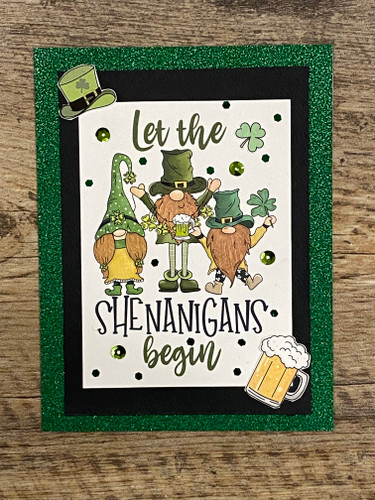 Let the Shenanigans Begin Gnome Creative Imprints 7-piece rubber stamp set