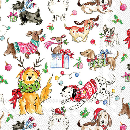 Christmas Dogs  - pack of 2 cocktail napkins