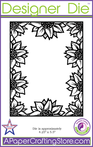 Sunflower border frame die