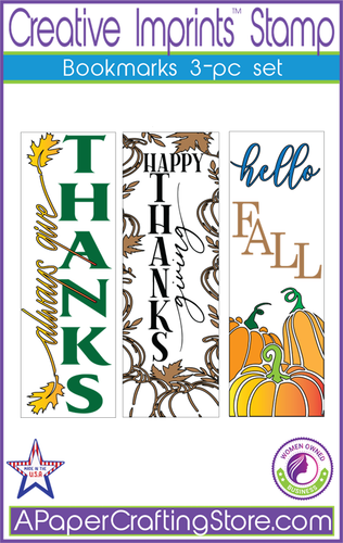 Bookmark Fall/Thanksgiving themed 3-pc stamp set