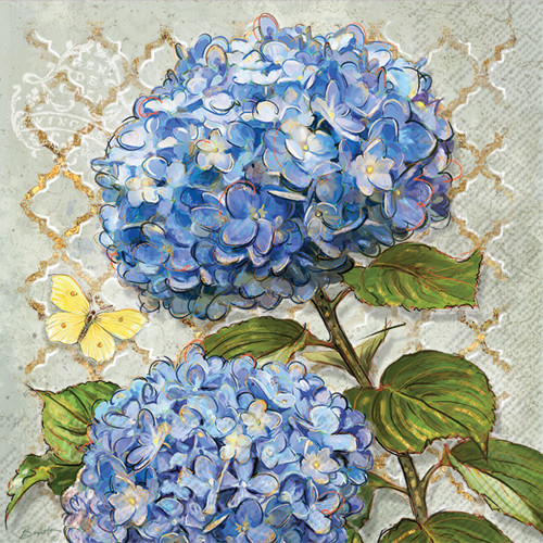 Blue Heirloom Hydrangea - pack of 2 cocktail napkins