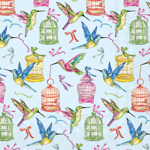 Hummingbirds & Cages - pack of 2 cocktail napkins
