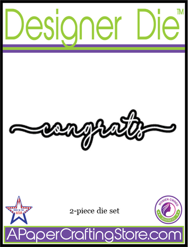 Long Tail "congrats" with shadow 2-pc Designer Die set