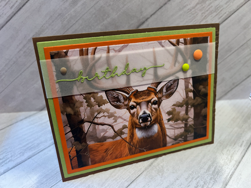 Buck Deer Watercolor Woods Peel & Place