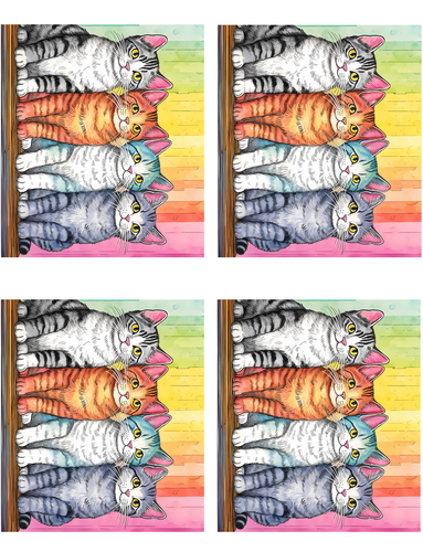 Cats on a shelf Peel & Place