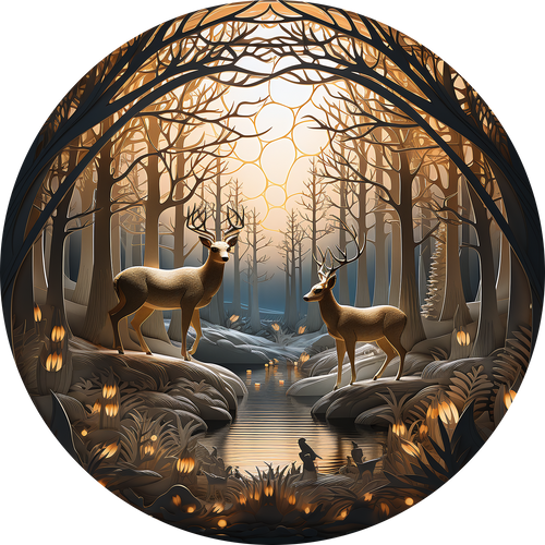 Christmas Deer Peel & Place - 4 different images/12 images per sheet