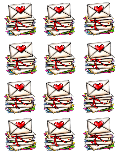 Valentine Envelope Peel & Place - 12 images per sheet - ONLY AVAILABLE ONLINE