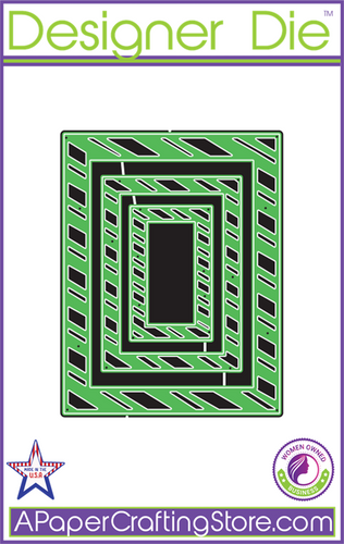 Candy Cane Striped Frames 3pc Designer Die