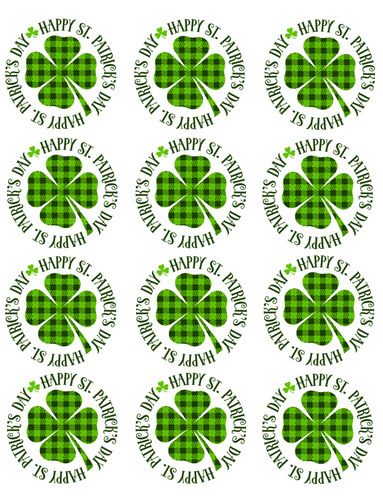 St Patrick's Day 4-Leaf Clover Seals Peel & Place - ONLINE ONLY