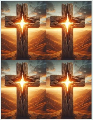 Light Shining thru Wooden Cross