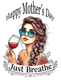 Just Breathe Wine Glass Peel & Place
