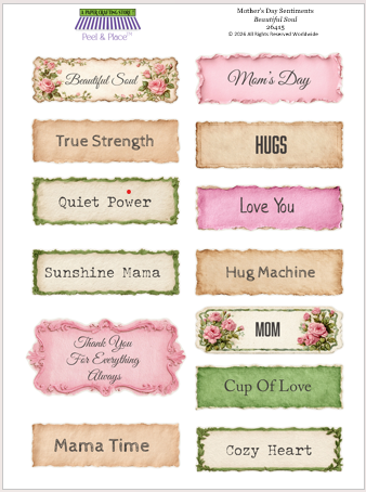 Mother's Day Sentiments Beautiful Soul 13 images per sheet AVAILABLE ONLINE ONLY