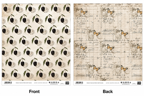 Butterfly Script-Double-Sided Scrapbook Paper (12x12)