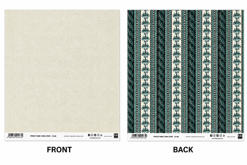 Floral Stripe-Double-Sided Scrapbook Paper (12x12)